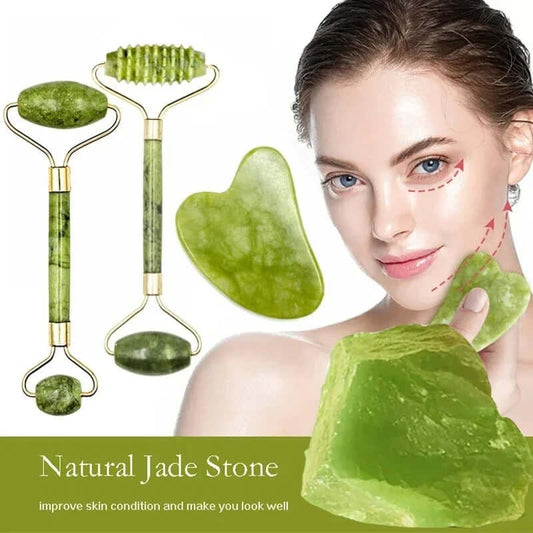 Jade Roller & Gua Sha Massage Set