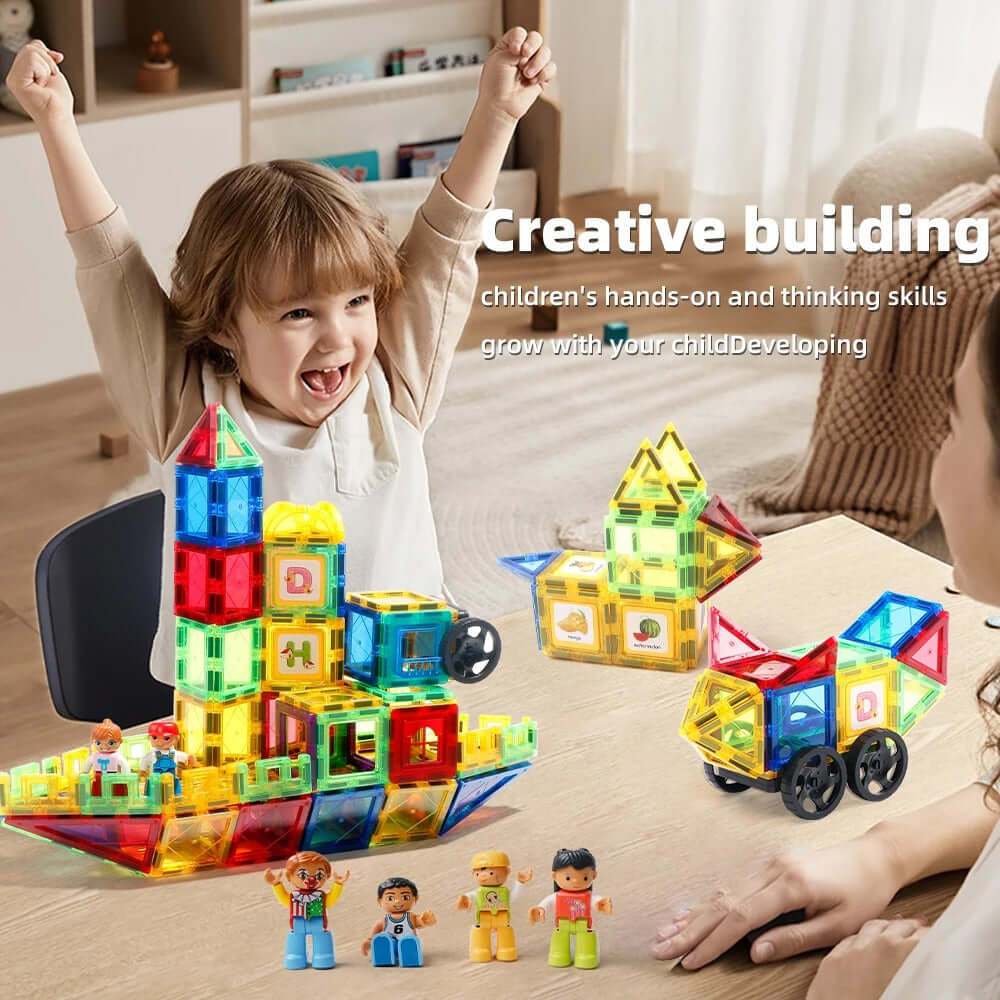 Magnetic Building Tiles Set for Kids