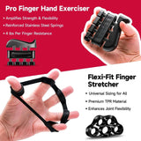 Pro Finger Hand Exerciser and Flexi-Fit Finger Stretcher for strength, flexibility, and joint enhancement.