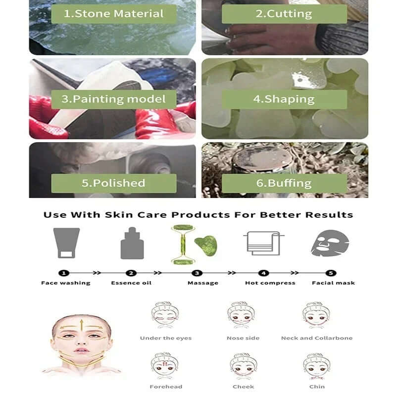 Jade Roller & Gua Sha Massage Set