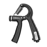 Adjustable grip strength trainer with resistance settings from 5 to 60 kg for hand and forearm workouts.