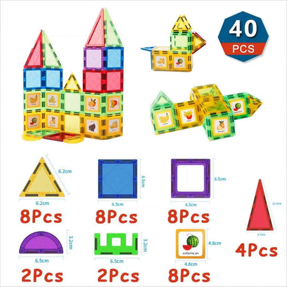 Magnetic Building Tiles Set for Kids